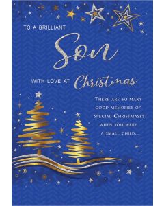 To A  Brilliant Son At Christmas Card. 23x15cm (9x6 Inches)                              
