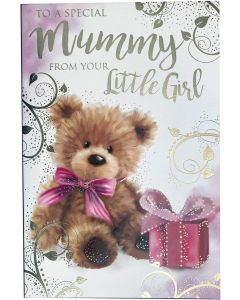 Mummy From Your Little Girl Birthday Card. 23x15cm