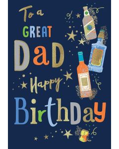 To A Great Dad Happy Birthday Card. 23x15cm