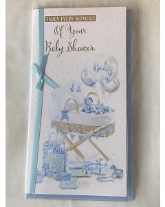 Enjoy Every Moment Of Your Baby Shower Card For Baby Boy. 23x14cm