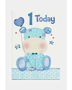 Birthday Card for Age 1 Boy. 1st Birthday. 19x13cm