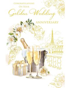 On Your Golden Anniversary Card. 23x15cm