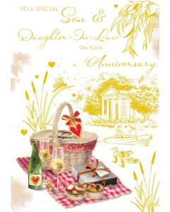 Son and Daughter-in-Law Anniversary Card. 19x13cm
