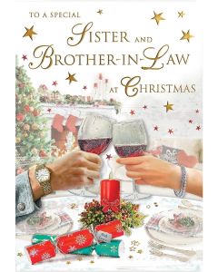 To A Special Sister and Brother-in-Law Christmas Card. 23x15cm (9x6 Inches)                              