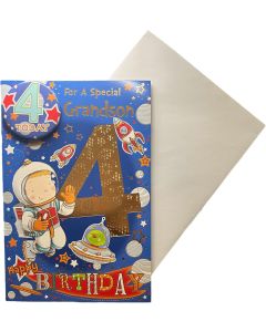 Grandson Age 4 badged Card