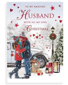 Husband Christmas Card. 9x6 Inches (23x15 cm)