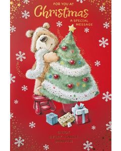 For You At Christmas A Special Message. Open Christmas Card. 23x15cm (9x6 Inches)