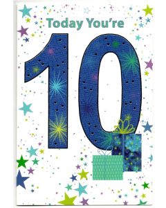 Birthday Card for 10 Year Old Boy. 10th Birthday Card. 19x13cm