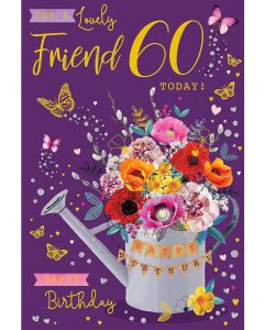 To A Special Friend 60 Birthday Card. 23x15cm