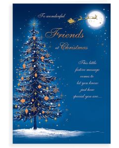 To Wonderful Friends At Christmas. Medium Card 23x15cm (9x6 Inches)