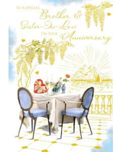 Brother and Sister In Law Anniversary Card. 19x13xm