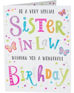 Sister-in-Law Birthday Card 19x13cm (8x6 Inches)