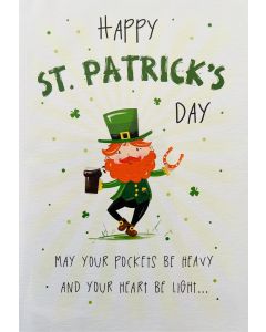 St Patrick's "Happy St. Patrick's Day" Card 7x5 Inches (17.7x12.7cm)