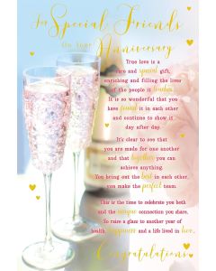 To Special Friends On Your Anniversary Card. 23x15cm