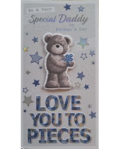 Prelude To A Very Special Daddy On Father's Day. Love You To Pieces. Father's Day Card. 23x12cm