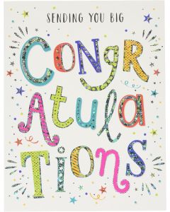 Congratulations Card. 23x15cm (8x6 Inches)