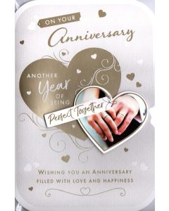 Happy Anniversary Card - On Your Anniversary - Another Year Perfect Together. 19x13cm