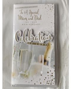 To A Special Mam And Dad On Your Anniversary. Wedding Anniversary Card.