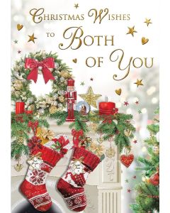 Christmas Wishes To Both Of You Christmas Card. 23x15cm