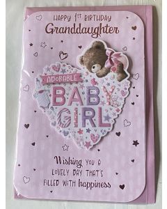 Happy 1st Birthday Granddaughter Card