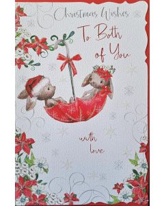 Christmas Wishes To Both Of You. Christmas Card. 23x15cm
