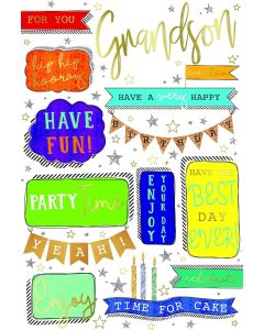 Grandson Birthday Card. Have A Very Happy Birthday. 23x15cm