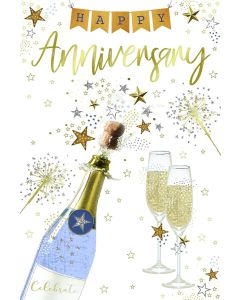 Wedding Anniversary Card. On Your Anniversary. 23x15cm