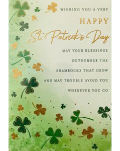 St Patrick's "Happy St. Patrick's Day" Card 7x5 Inches (17.7x12.7cm)