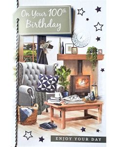 On Your 100th Birthday Card. 23x15cm (9x6 Inches)