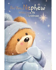 For You Nephew With Love At Christmas Card. 23x15cm