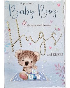 Baby Boy Congratulations Card. 19x13cm