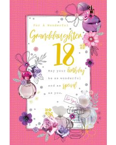 Wonderful Granddaughter 18 Today 18th Birthday Card. 23x15cm