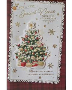 For A Very Special Niece With Love At Christmas Card. 23x15cm
