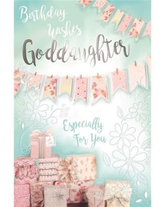 Birthday Wishes Goddaughter Card. 23x15cm