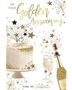 On Your Golden Anniversary Card. 23x15cm