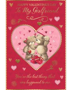 Valentine's Card. To My Girlfriend. 9x6 Inches (23x15cm)