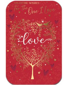 Valentine's Card. For The One I Love. 9x6 Inches (23x15cm)