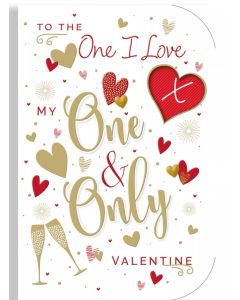 Valentine's Card For The One I Love. 9x6 Inches (23x15cm)