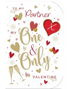 Valentine's Card For My Partner. 9x6 Inches (23x15cm)