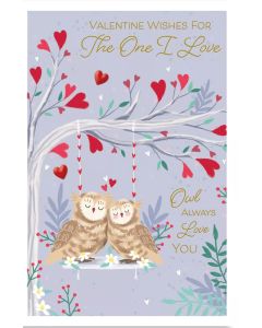 Valentine's Card For The One I Love. 9x6 Inches (23x15cm)