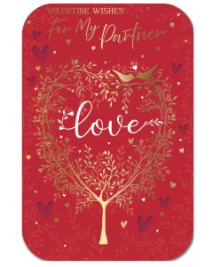 Valentine's Card For My Partner.. 9x6 Inches (23x15cm)