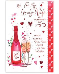 Valentine's Card For My Lovely Wife. 9x6 Inches (23x15cm)