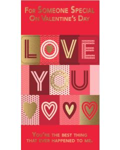 Valentine's Card, For Someone Special. 23x12cm