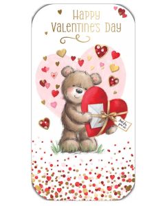 Valentine's Card, Happy Valentine's Day. Open Card. 23x12cm
