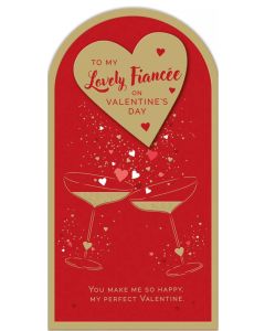 Valentine's Card. To My Lovely Fiancee. 23x12cm