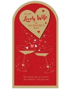 Valentine's Card. To My Lovely Wife. 23x12cm