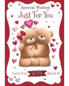 Valentine's Card. Just For You. Open Card. 19x13cm