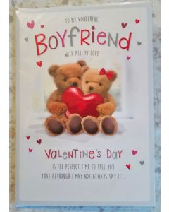 Boyfriend Valentine's Day Card. 23x15cm (9x6 Inches)